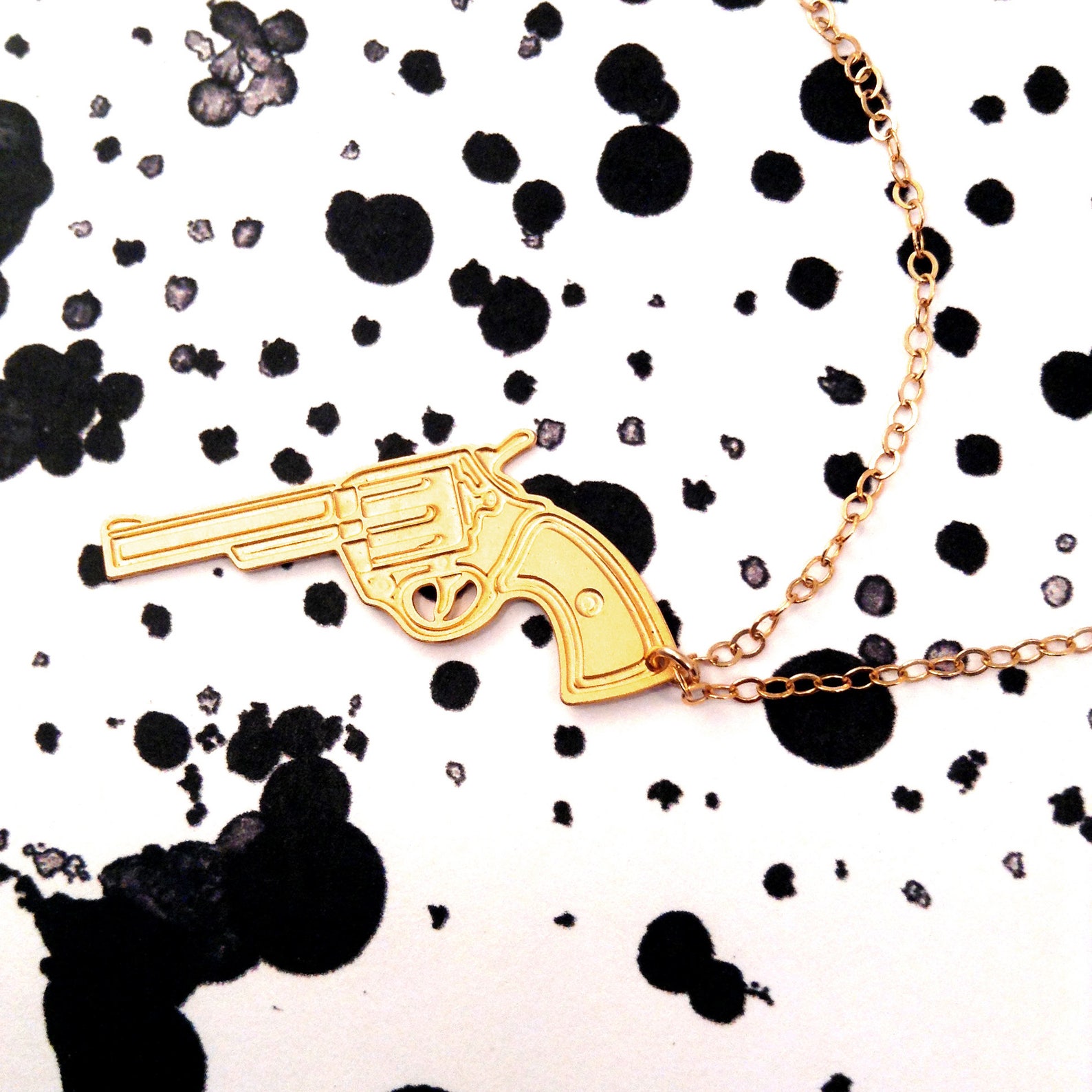 Gun Necklace Gold Filled Necklace Gun Icon Jewelry Design Etsy Israel