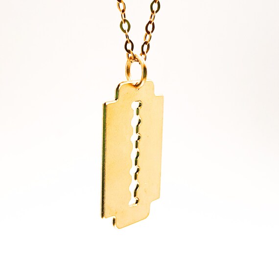Gold Razor Blade Necklace: Minimalist Icon Jewelry, 14k Gold Filled
