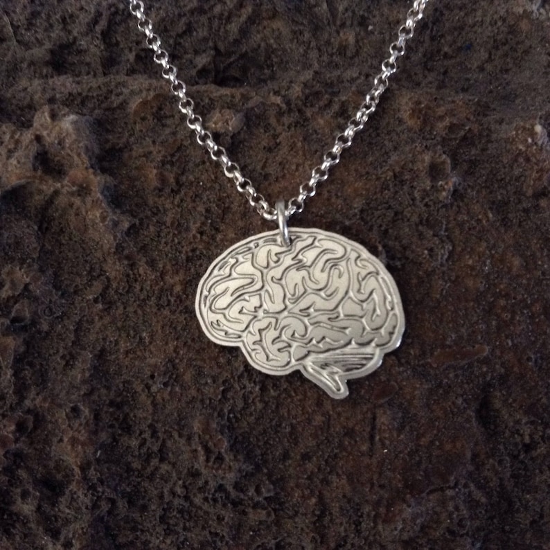 Gold Brain Necklace Anatomical Necklace Anatomical Jewelry Etsy