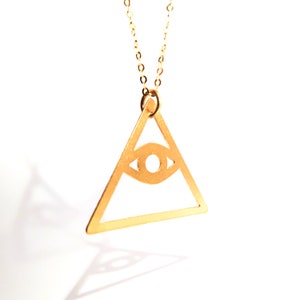 Alles sehende Auge Auge des Horus Minimal Illuminati Halskette einzigartige ägyptische Symbol Wadjet Eye Anhänger Halskette Gold Silber Anhänger Gold Auge