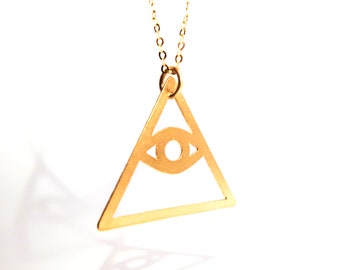 All Seeing Eye Eye Of Horus Minimal Illuminati Necklace Unique Egyptian Symbol The Wadjet Eye Charm Necklace Gold Silver Pendants Gold Eye