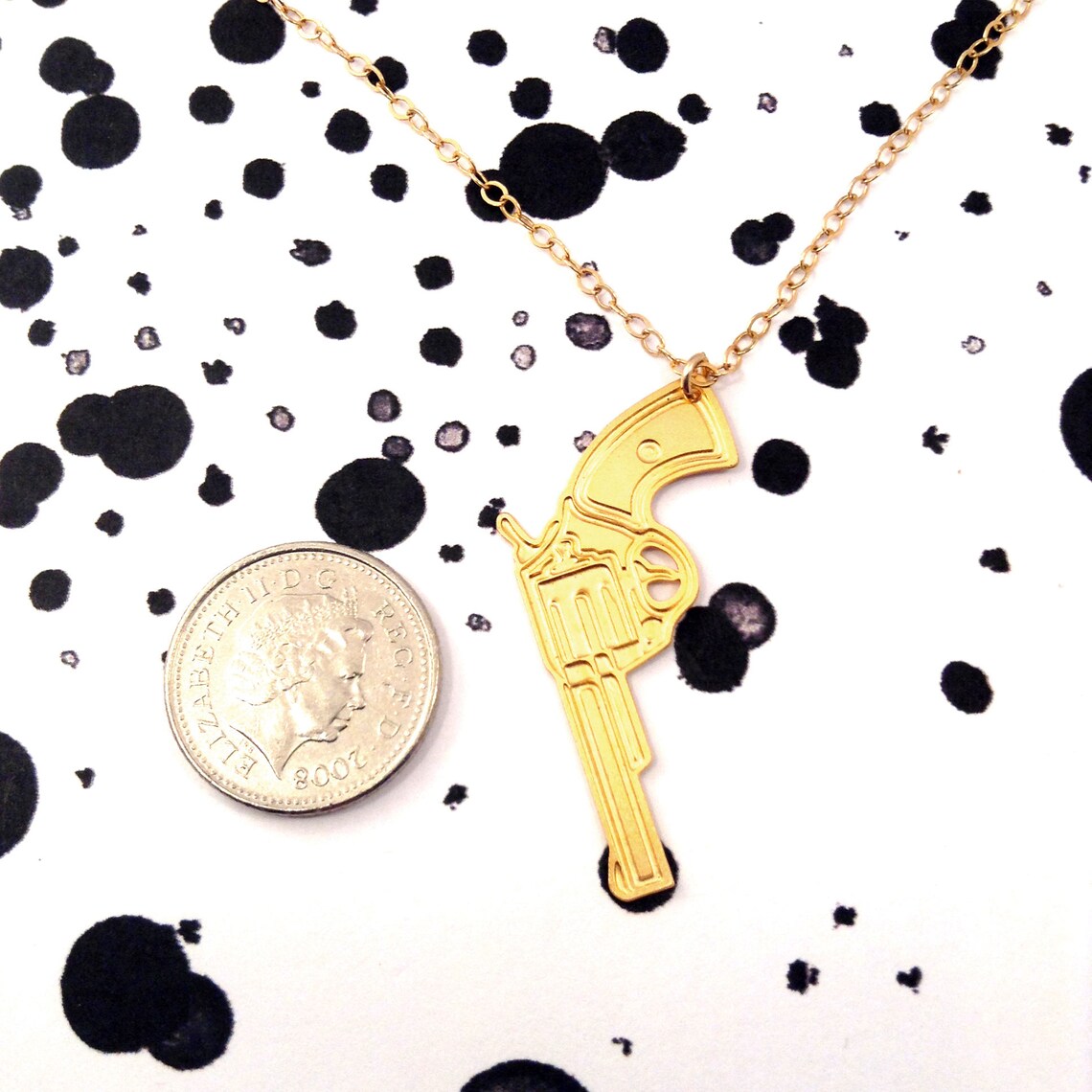 Gun Necklace Gold Filled Necklace Gun Icon Jewelry Design Etsy Israel