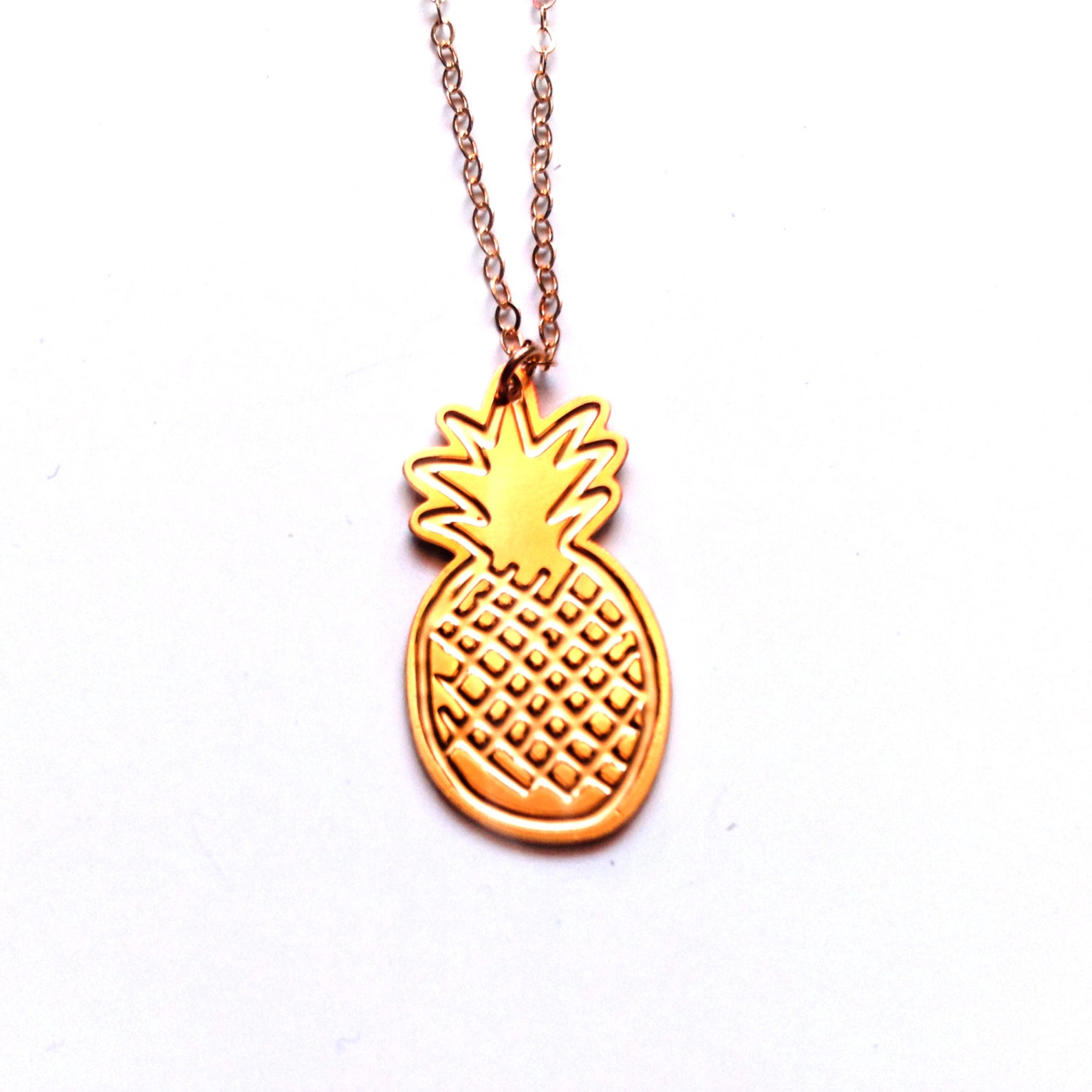 Pineapple Necklace Gold Filled Necklace Pineapple Icon Etsy Israel