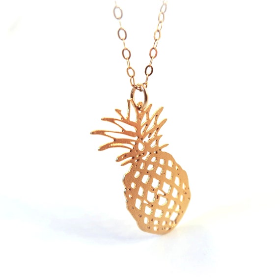 Pineapple necklace Simiple necklace Fruit necklace Minimal jewelry