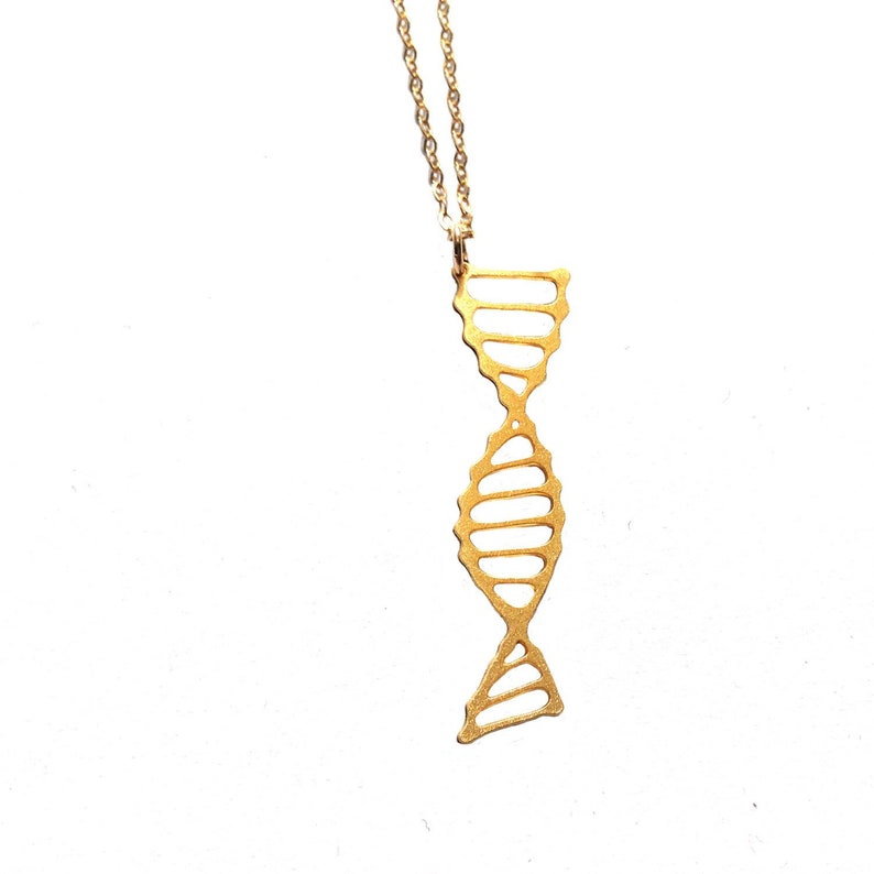 DNA Necklace Science Double Helix Necklace Biology Silver Chemistry