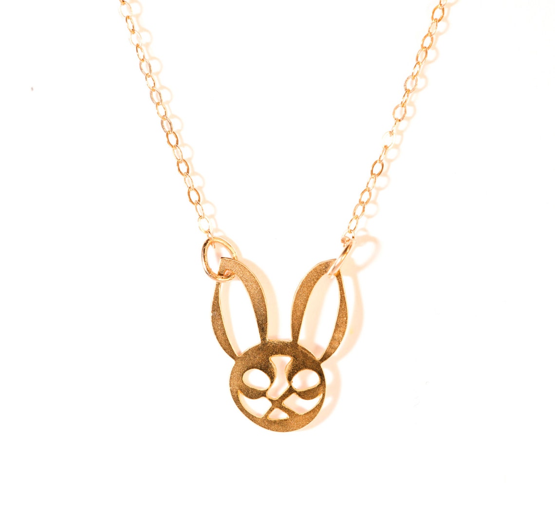 Bunny Charm Necklace Gold Filled Necklace Pet Bunny Icon Jewelry Design ...