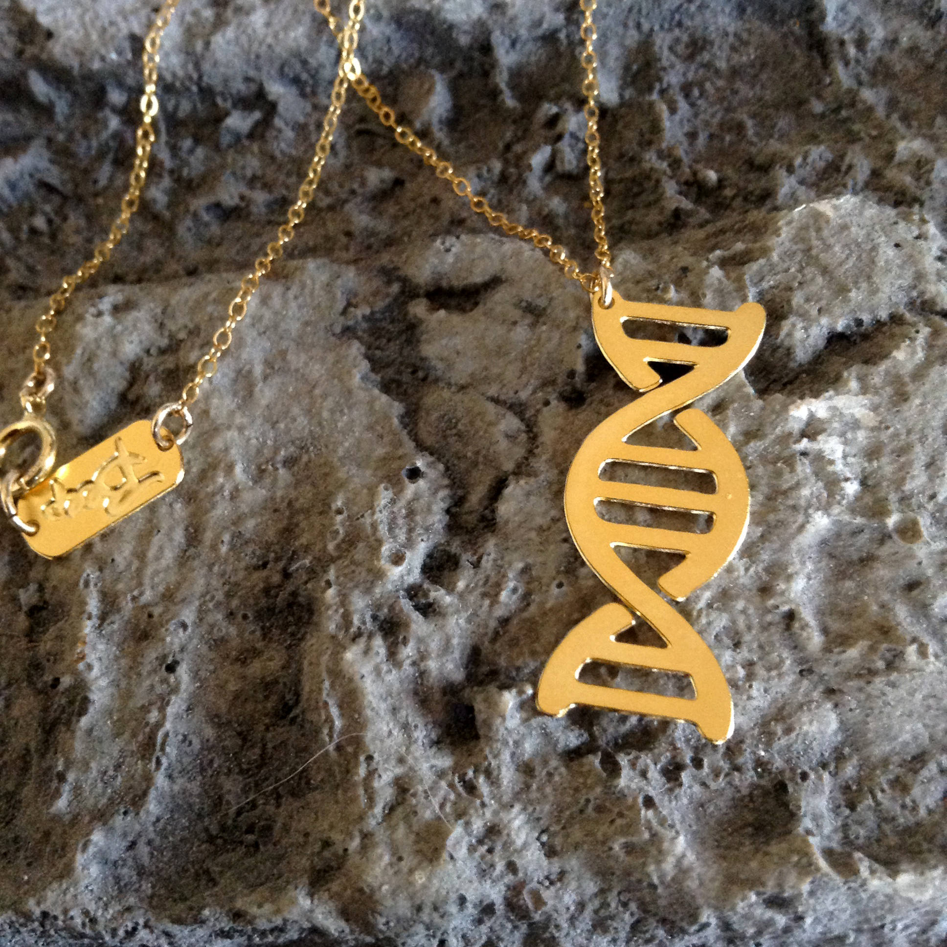 DNA Necklace Science Double Helix Necklace Biology Silver