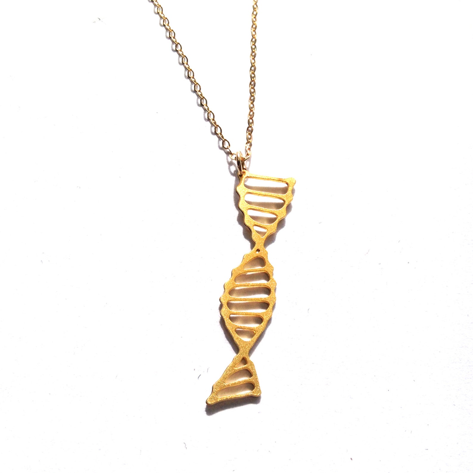 DNA Necklace Science Double Helix Necklace Biology Silver Etsy