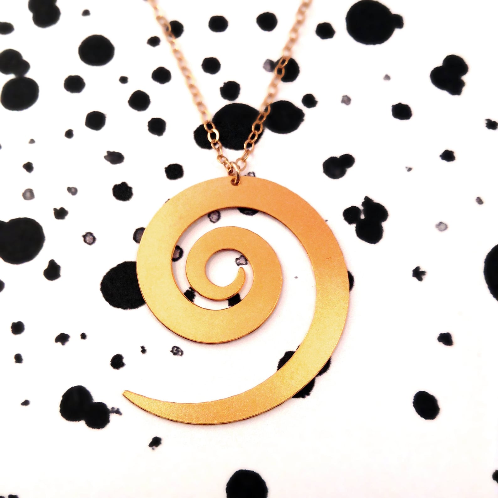 Golden Spiral Necklace Spiral Pendant Icon Gold Filled Jewelry Etsy