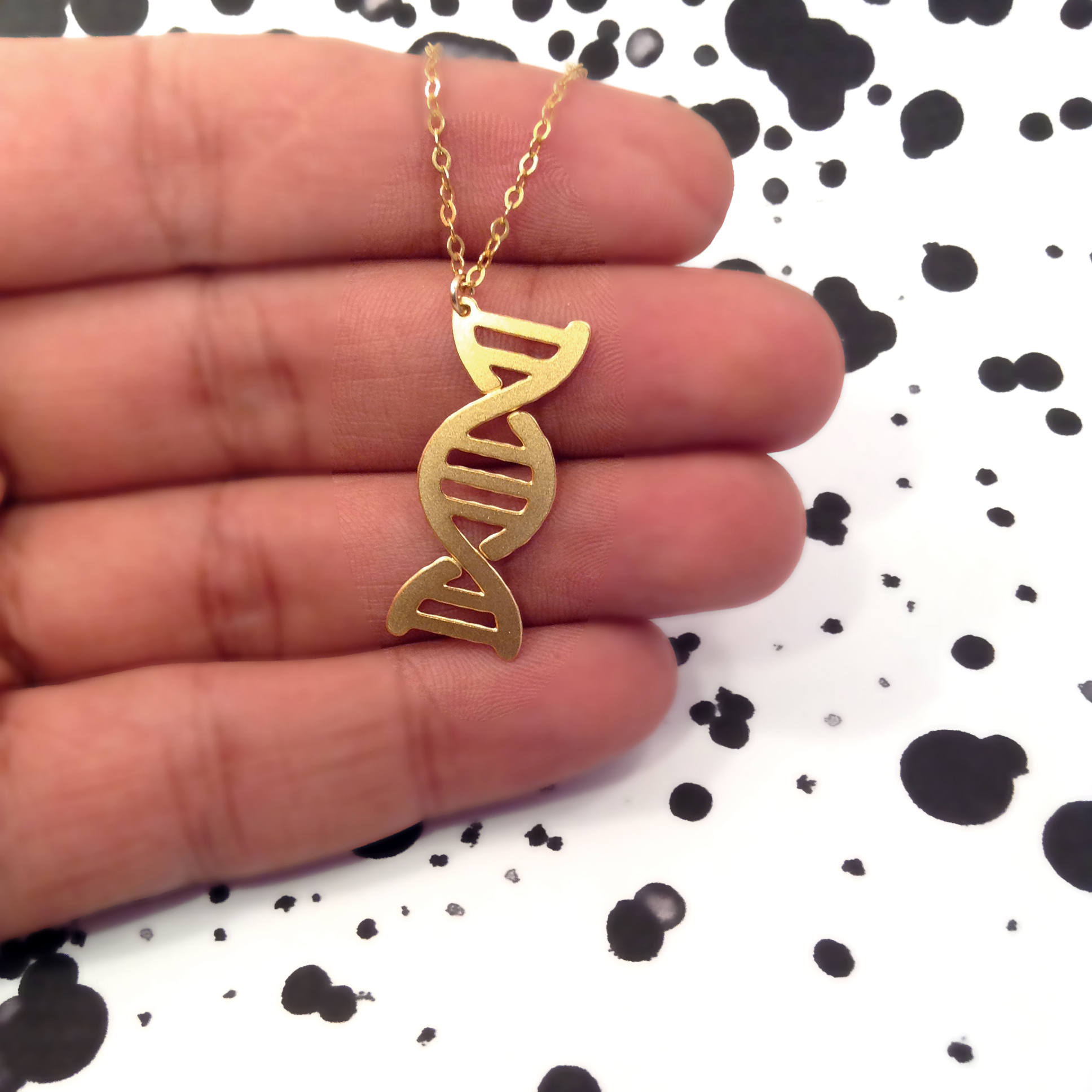 DNA Necklace Science Double Helix Necklace Biology Silver