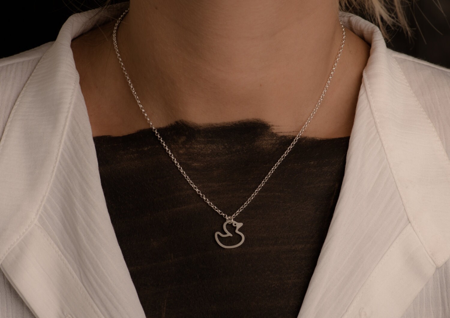 Toy Duck Necklace Gold Filled Necklace Yellow Duck Icon Jewelry Design