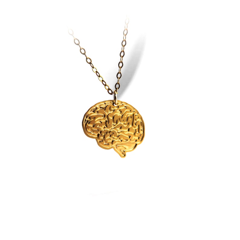 Gold Brain Necklace Anatomical Necklace Anatomical Jewelry Icon