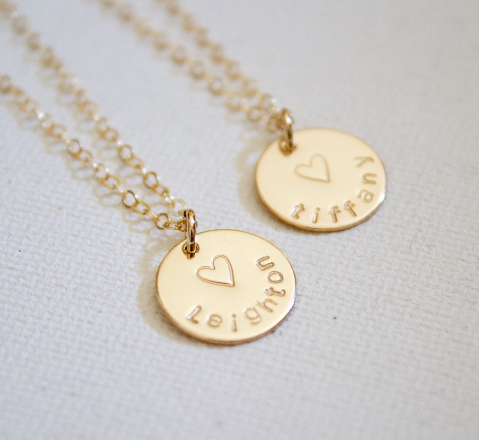 Gold Name Disc Neclace Engraved Disc Necklace Personalized Etsy