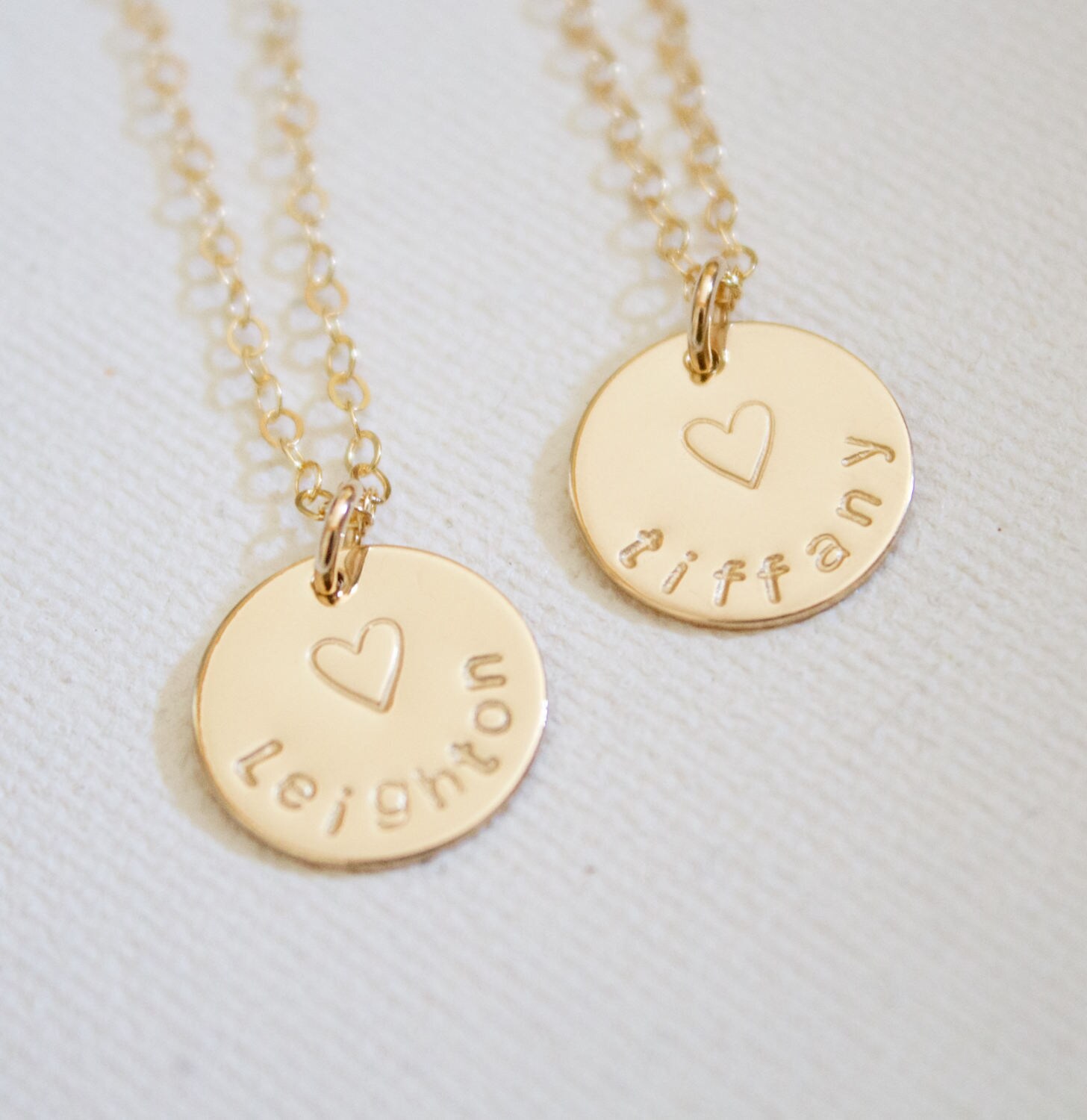Gold Name Disc Neclace Engraved Disc Necklace Personalized Etsy