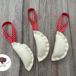 Felt Pierogi Empanada Dumpling Ornament - NEW RIBBON COLORS!
