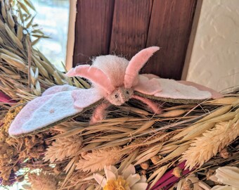 Handmade Wooly Felt Moths - Whimsical Heirloom Gift Stuffed Animal Toy for Holidays Birthdays or Just Because