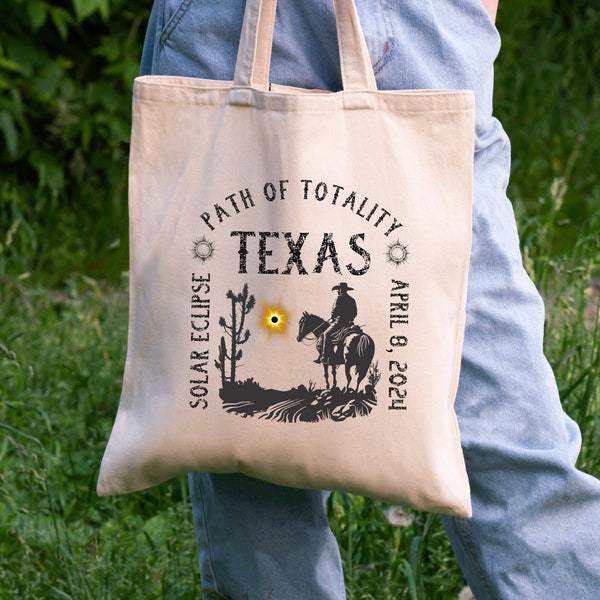 Solar Eclipse 2024 Totebag Horse Tote Bag Cool Tote Bag Science Tote Bag Solar System Astronomy Gifts Texas History