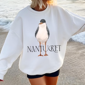Nantucket Sweatshirt Women Fisherman Aesthetic Ocean Inspired Style Coastal Grandma Gift Seagull Shirt East Coast Beachy Vacation Travel