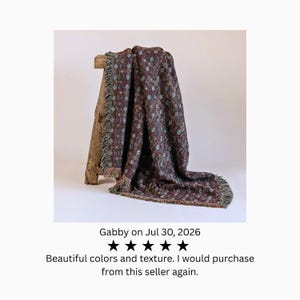 Woven Cotton Throw Blanket Burgundy Teal Diamond Pattern Fringed Bed Cover Mountain Cabin Western Grandmillinial Library Decor Heirloom Gift image 10