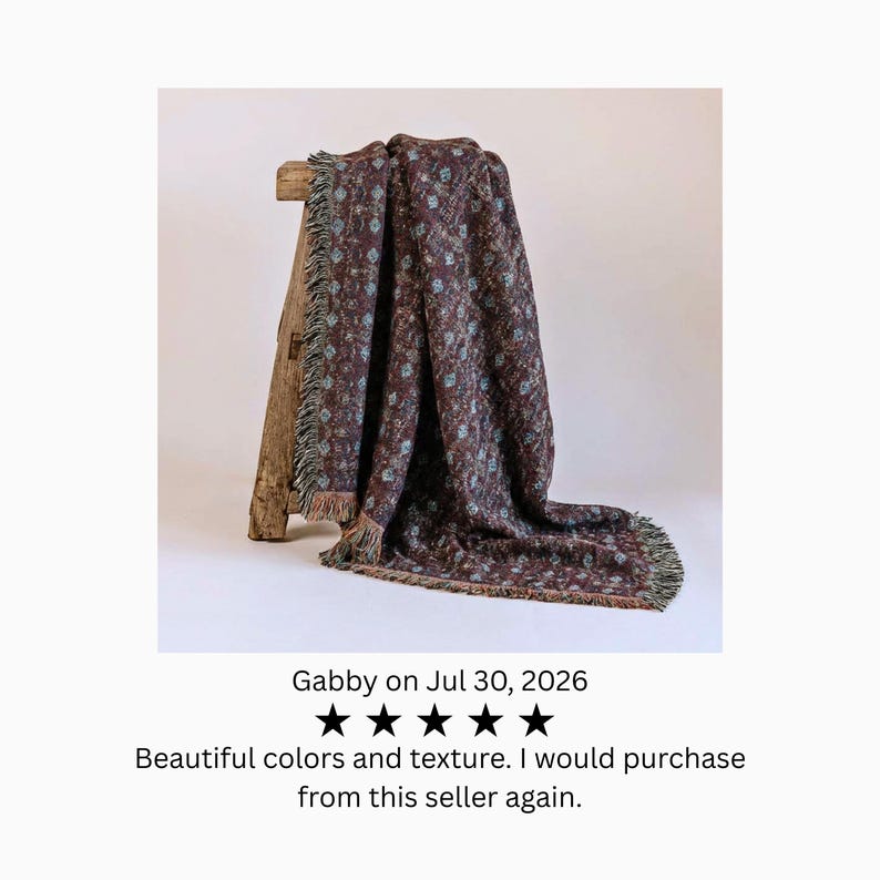 Woven Cotton Throw Blanket Burgundy Teal Diamond Pattern Fringed Bed Cover Mountain Cabin Western Grandmillinial Library Decor Heirloom Gift image 10