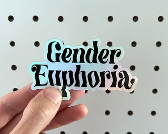Gender Euphoria Sticker • Holographic vinyl sticker • queer trans pride sticker