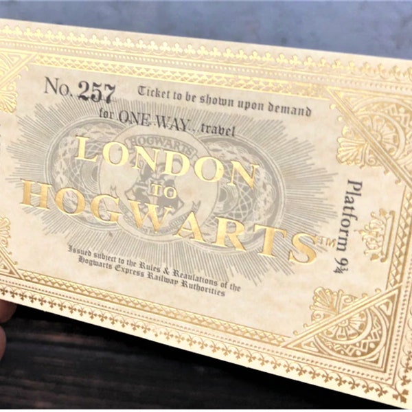 Magic London Wizard Platform Train Ticket, Magical World London School, Train World Express Ticket Wizarding Witch Knight 9 3 Wand Xmas Gift