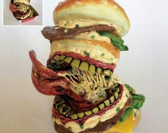 Zombie, zombie art, zombie sculpture, art, sculpture, custom zombie, custom, food art,  "Big Mac Attack"