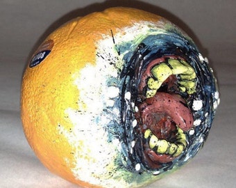 Zombie, zombie art, zombie sculptures, art, sculptures, custom, custom art, Zombie style orange "horrorange"