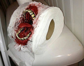 Zombie, zombie art, zombie sculpture, art, bloody, custom, custom art,  Zombie style toilet paper "ZP"