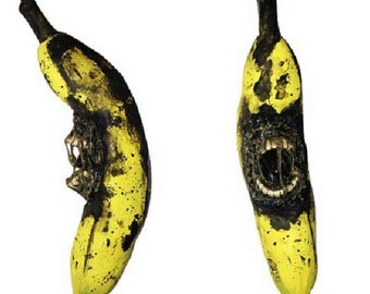 Zombie, zombie art, zombie sculptures, art, sculptures, custom, custom art, banana,  Zombie style banana "boonana"