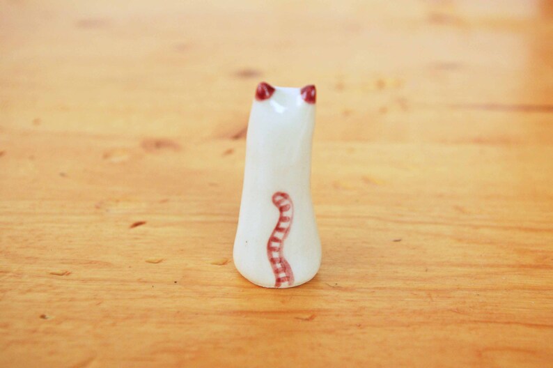 Cat ring holder ceramic ring tree cone jewelry holder animal lover gift anniversay engagement figurine miniature Christmas bridesmaid