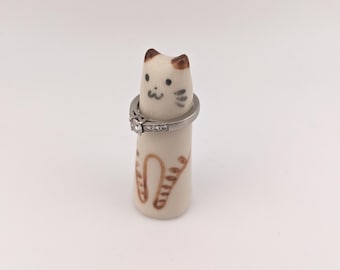 Cat Ring Holder, Ceramic Ring Cone, Engagement Gift (US Tariff Free)