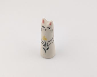 Bunny Rabbit Ring Holder, Ceramic Ring Cone, Engagement Gift