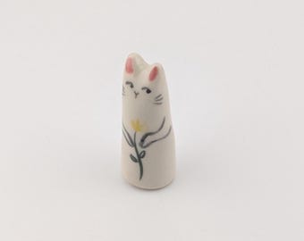 Bunny Rabbit Ring Holder, Ceramic Ring Cone, Engagement Gift