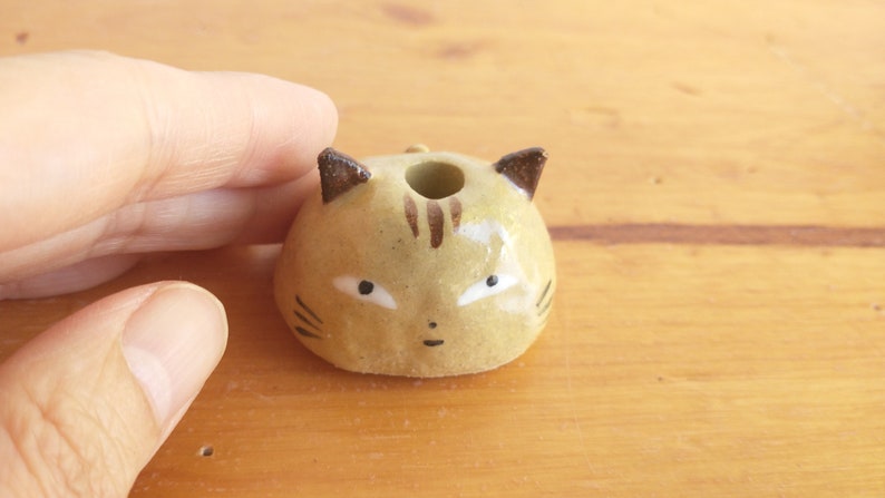 Super petit vase chat chaton en céramique décoration d'intérieur figurine objets de collection miniature totem charme ornement amant cadeau lady tabby image 2