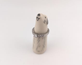 Dog Ring Holder, Ceramic Ring Cone, Engagement Gift (US Tariff Free)