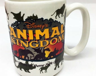 Walt Disney World 1998 Animal Kingdom PRE-Opening Ceramic Mug with original logo