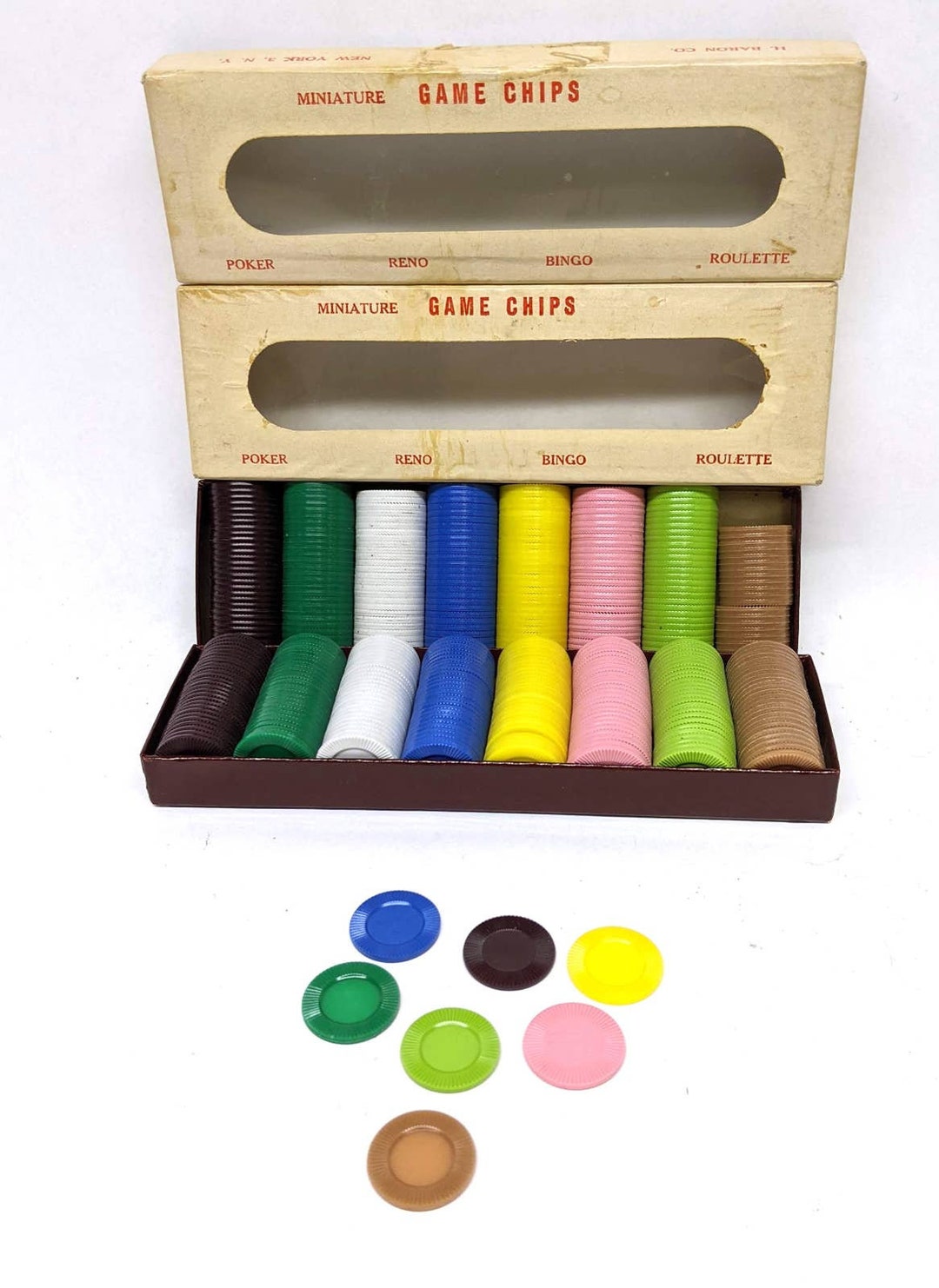 Vintage Midcentury Mini Poker Chips .75 in Diameter Etsy