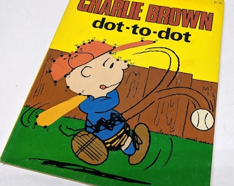 Vintage 1980 Charlie Brown Peanuts Dot to Dot Coloring and Activity Book