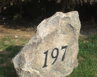 Address Stone - artificial,  with house number only, small size 18" x 18" x 9"-