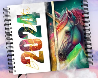 2024 Productivity Journal - "FairyUnicorn" – Personalized name or logo with Gold Foil