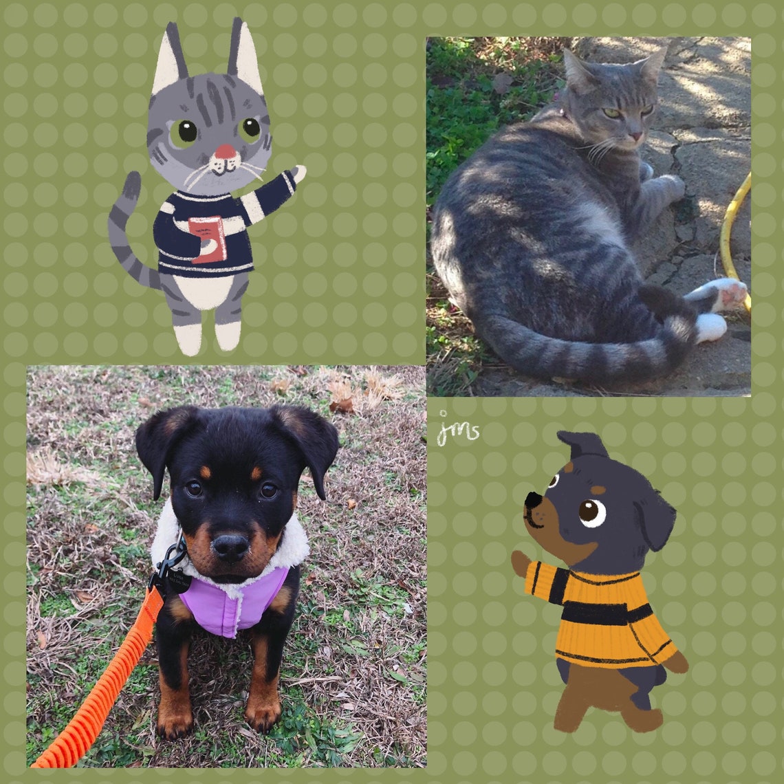Your RL Pets in Animal Crossing Style Custom Illustration Etsy UK