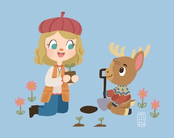in-Game Characters Animal Crossing Portrait Custom Commission with Your Fave in-Game Character Digital Download