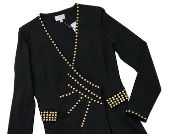 East West Studded Women's Black Dress