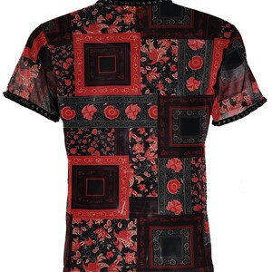 Floral Mesh Embellished Men's Red T-shirt - Etsy