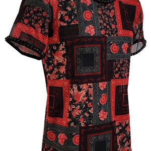 Floral Mesh Embellished Men's Red T-shirt - Etsy