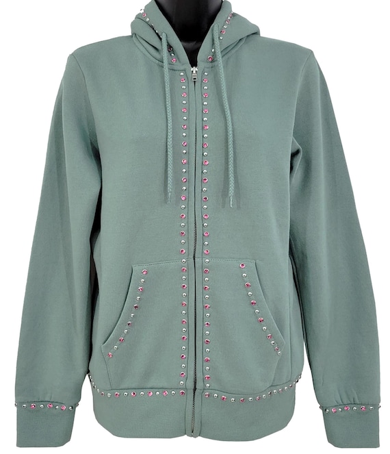 Felpa con cappuccio verde menta con gioielli Kiwi Strawberry da