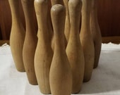 Vintage, 6 3 4 quot Bowling Pins, Miniature, Wooden, Toy, Replacement Pieces