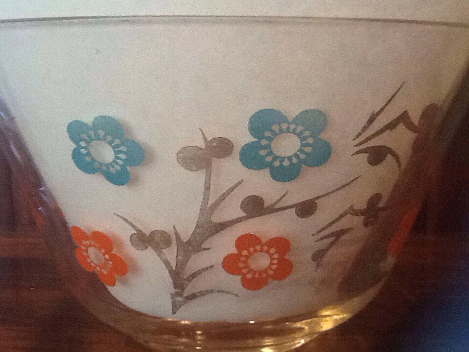 Vintage Retro Chip and Dip Set Orange and turquoise floral Etsy