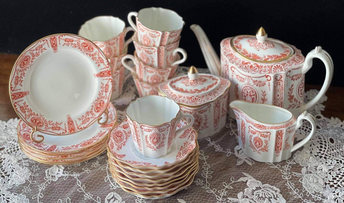 Antique Wedgewood Floral and Laurel Tea Set Y2150  Etsy